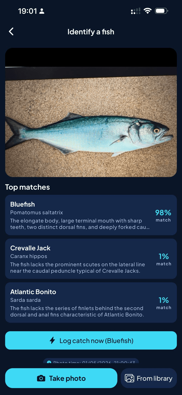 FishRadar Return-to-Port screen with fuel-remaining and cruise-speed inputs and a prominent Find nearest harbor button — a maritime safety feature for offshore anglers